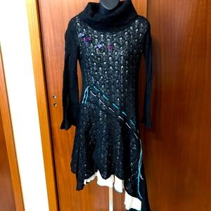 Fairyesque black dress with ribbons